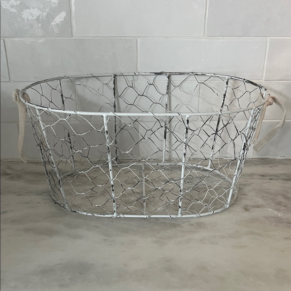 Rustic Wire Basket with Handles